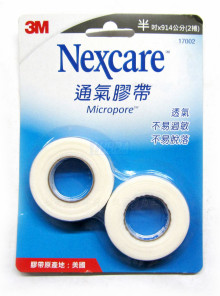 Y3M NEXCARE卡裝白色半吋膠帶2入