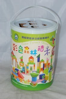 彩色森林積木-圓桶裝6P