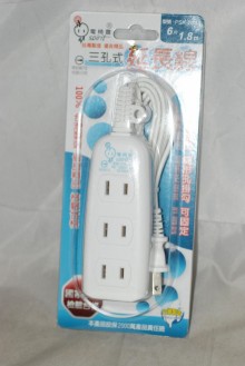 Y電精靈3孔6尺延長線PSK-203A/12p