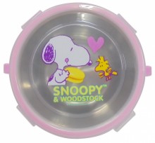 SNOOPY不銹鋼碗(附蓋)SP-959/72P(藍.粉.黃)