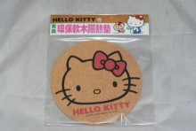 HELLO KITTY 軟木隔熱墊-圓形紅.粉紅