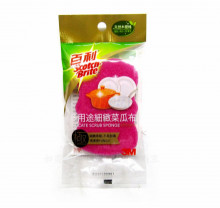3M百利多用途細緻菜瓜布木漿棉1片裝-桃紅