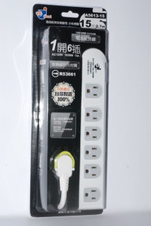 Y15/1開6插 15尺電腦延長線