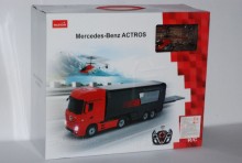 整新品＊1:26BENZ搖控貨櫃車+直升機77760-14/4P