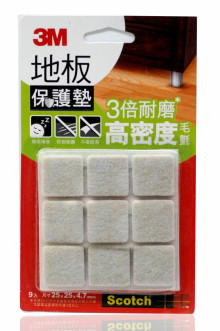 3M地板保護墊米色方形25mm