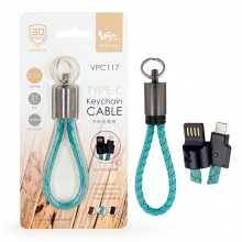 +鋅合金吊飾充電線(TYPE-C圓線)綠