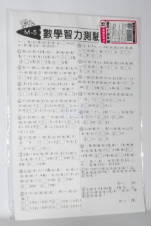 先修評量卷15 數學智力測驗
