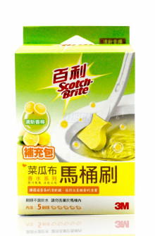菜瓜布5入馬桶刷補充包-香檸