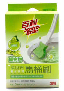 菜瓜布5入馬桶刷補充包-白葡萄