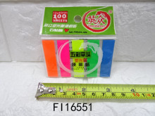 12入7五彩平頭螢光便利貼 12*45mm  