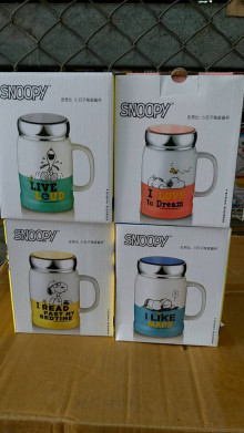 史努比陶瓷蓋杯30P(四色)