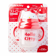 KT 粉色 雙耳吸管學習杯 練習吸管冷水杯