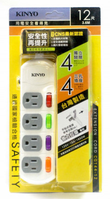 4開4插12呎延長線