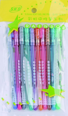 彩虹 中性筆10色入