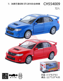 1:36 斯巴魯SRX STI 2010合金模型車/72P CH554009