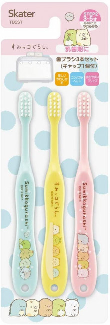 角落生物附蓋牙刷3入組(3-5歲)140mm