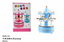 木製旋轉木馬音樂盒