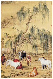 清 郎世寧八駿圖 拼圖1000片
