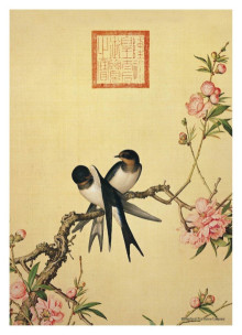 清 郎世寧 仙萼長春 桃花拼圖108片