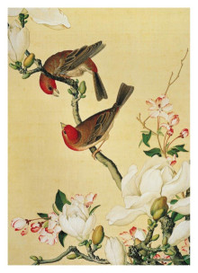 清 郎世寧 仙萼長春 海棠玉蘭拼圖108片