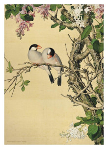 清 郎世寧 仙萼長春 紫白丁香拼圖108片