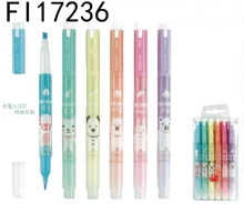 動物6入雙頭螢光筆 20p*12=240P