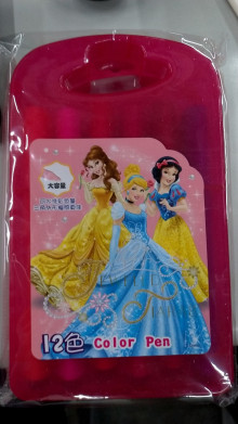 迪士尼公主12色三角水洗彩色筆(3)