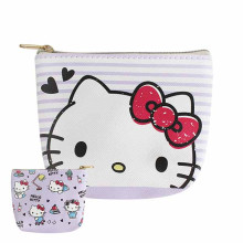 Hello Kitty 斜紋皮革錢包