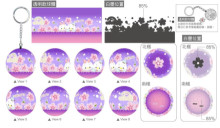 Disney Ufufy【水果花卉系列】櫻花透明款(1)立體球型拼圖鑰匙圈24片