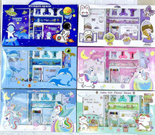 手提筆盒10品文具組 6色混裝120P