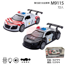 1:36聲光回力合金警車M9115/72P-2款