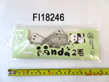 學生熊貓圖軟3角套尺20CM 24袋*16=384P
