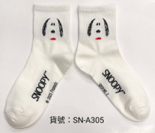 史努比少女襪-大臉白 22-26
