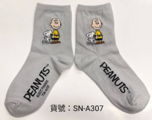 史努比少女襪-灰 22-26