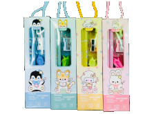 12入8四色動物握筆器5品文具組