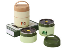 不鏽鋼304早餐雙層杯 2色混裝 1240ml