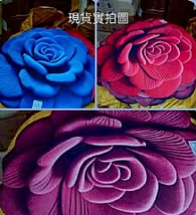 3D立體牡丹花速乾吸水防滑地墊50x50cm